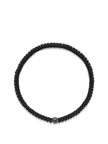 Nialaya Men's Beaded Bracelet Men's Wristband with Matte Onyx